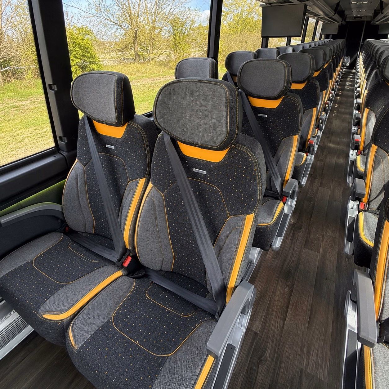 56 passenger charter bus interior
